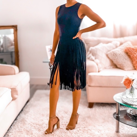 Black Fringe Skirt - Picture 1 of 6